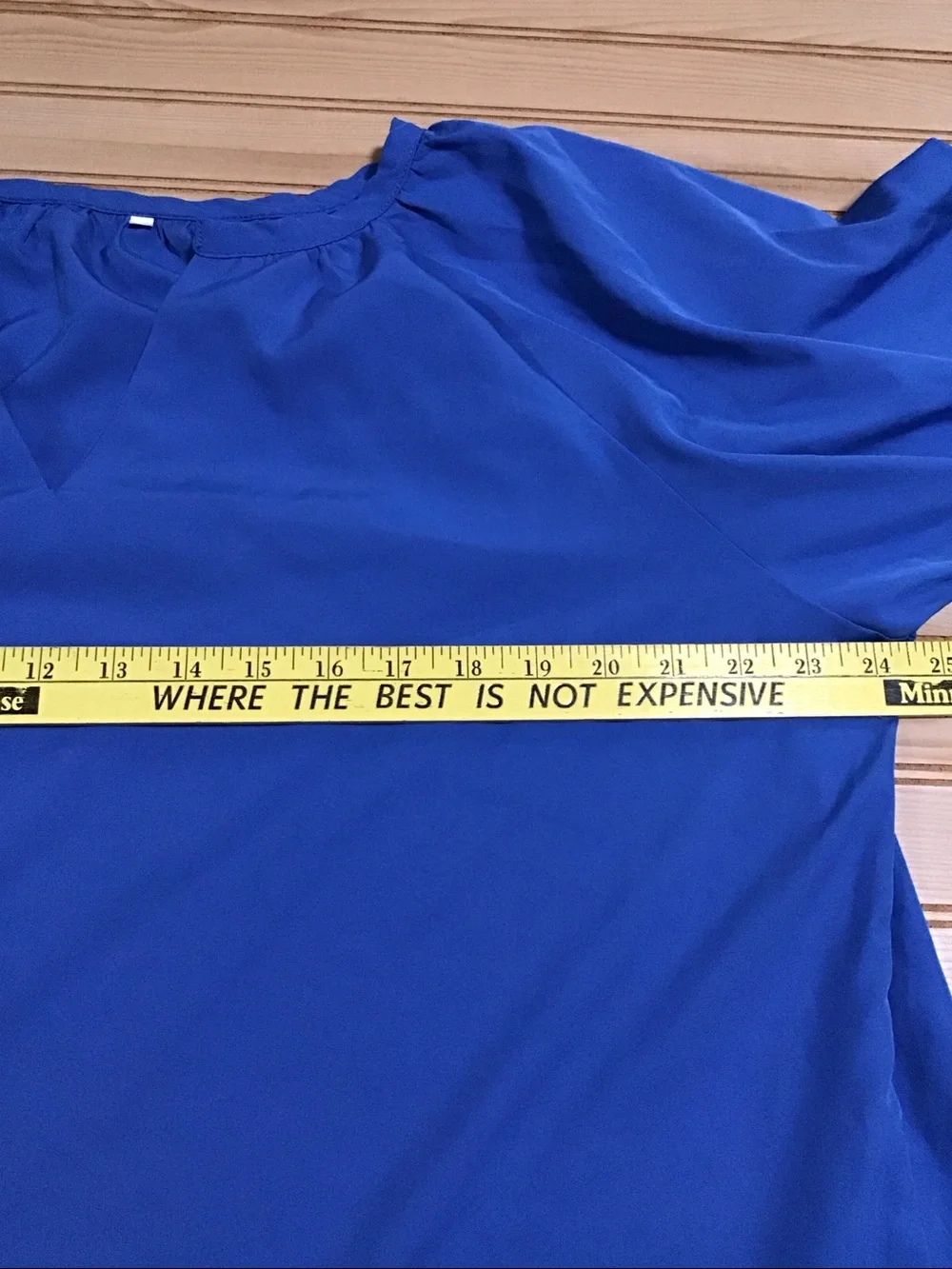 Women’s Royal Blue Jewel Tone Long Sleeve VNeck Blouse Shirred Puff Sleeve XXL